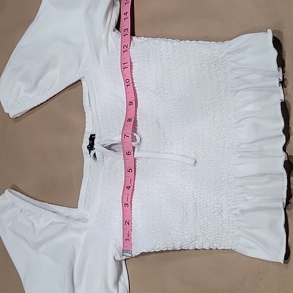 ASOS Size 6 White Smocked Milkmaid Style Top, Excellent Used Condition - Picture 7 of 12